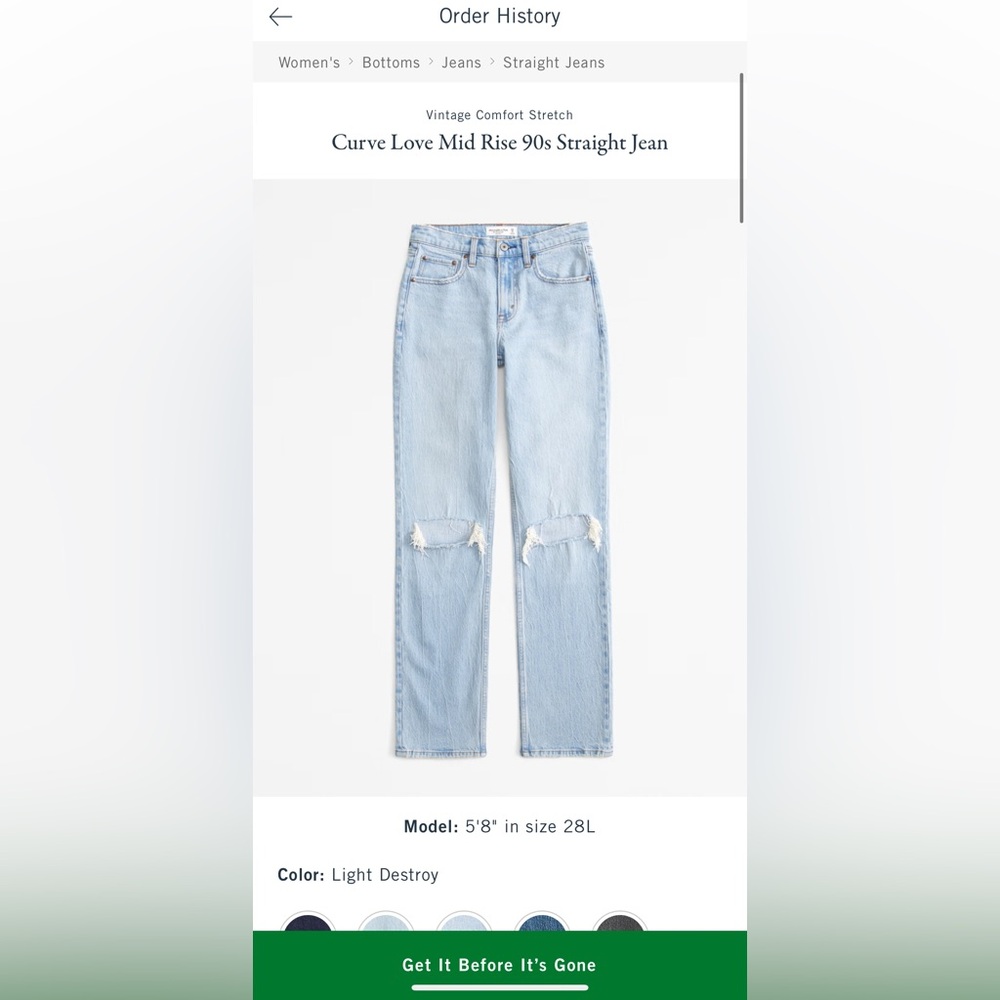 Curve Love Mid Rise 90s Straight Jean